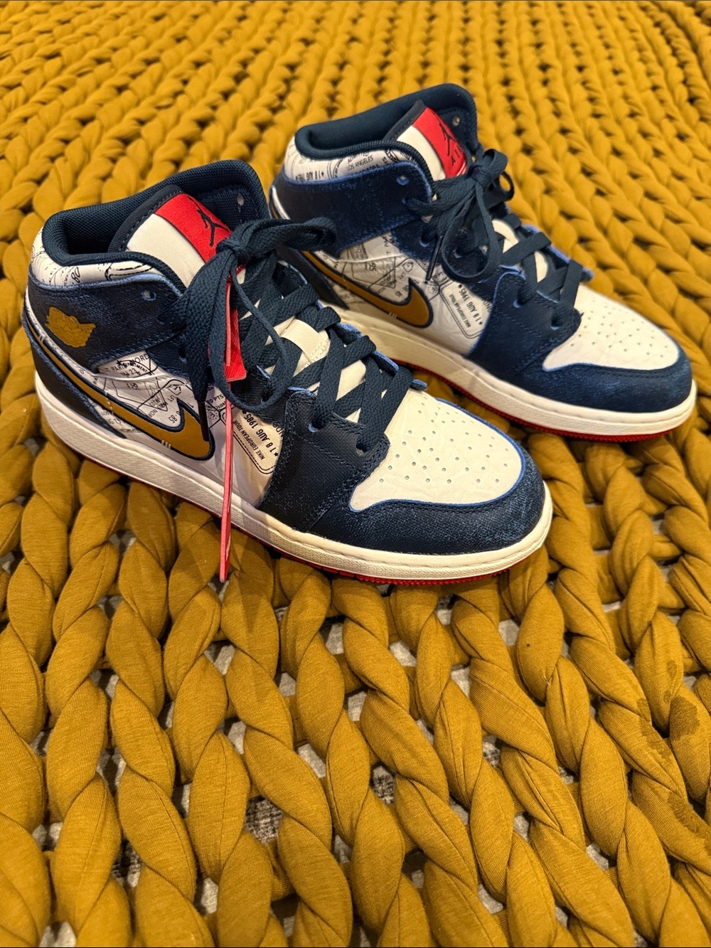 Nike Jordan 1 Mid-Top Sneakers - Size 5